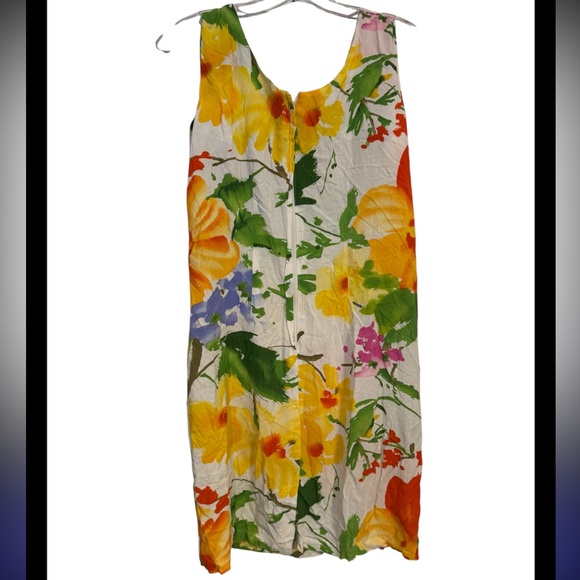 Jams World Vintage 90’s zip up mini dress size XS flowers sleeveless frock - Picture 2 of 3